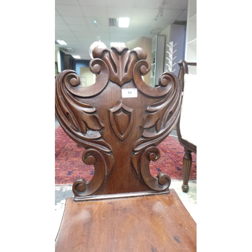 64 - Regency Mahogany Hall Chair