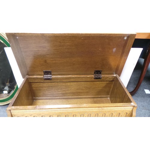 76 - Oak Blanket/Storage Box (43cm high x 80cm wide x 35cm deep)