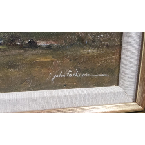 166 - Gilt Framed Oil on Board Country Landscape by John Coch