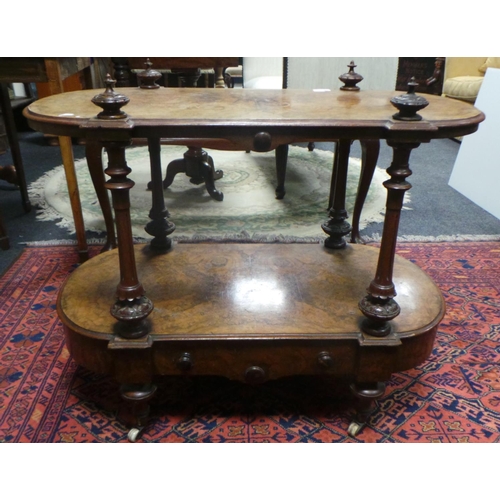 169 - Walnut 2 Tier Centre Table (height 84cm x depth 42mm x width 64cm)