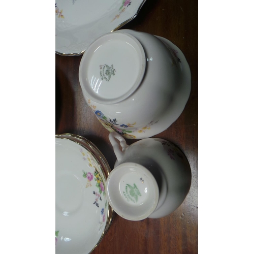 175 - Pink Tuscan bone china tea set - 21 pieces