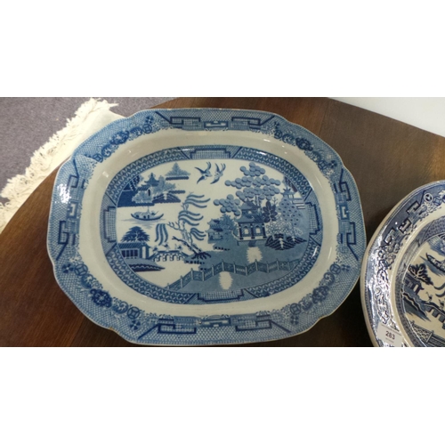 283 - Lot of 2x Large Meat Dishes (46cm x 36cm)