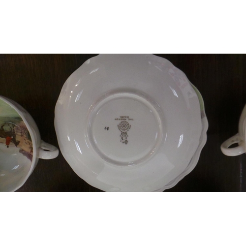 284 - Royal Doulton Soup Set, 4 cups, 4 saucers, 1 small cake plate