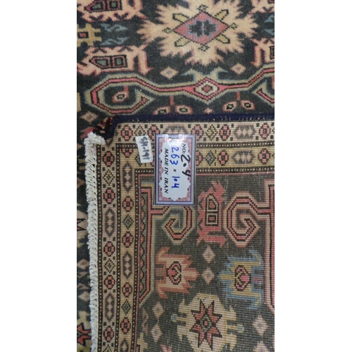 350 - Finely Woven Full Pile Old Persian Runner Carpet  263cm x 104cm