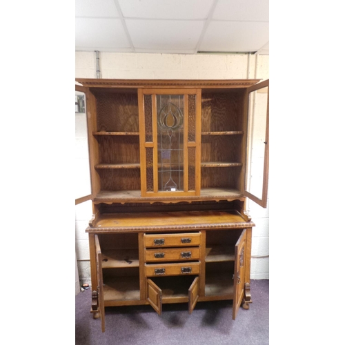 359 - Large Light Oak Dresser (214cm/7ft high x 153cm/5ft wide x 46cm deep