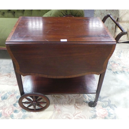 360 - Inlaid Extendable Trolley with glass serving tray inset By Ferguson Brothers (70cm high x 70cm long ... 