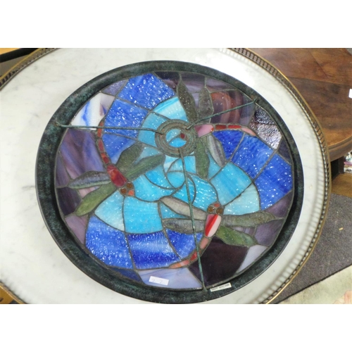 367 - Leaded Glass Tiffany Style Ceiling Shade (40cm accross)