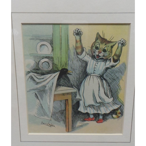 392 - 4 Signed Prints of Cats - Louis Wain