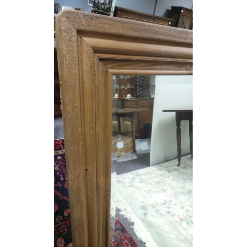 407 - Large Bevelled-Edged Mirror in Pine Frame (w:140cm x h:110cm)