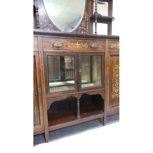 416 - Rosewood Inlaid Mirror Back Sideboard