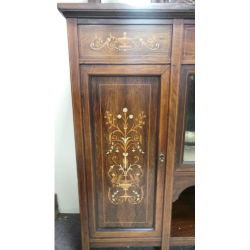 416 - Rosewood Inlaid Mirror Back Sideboard