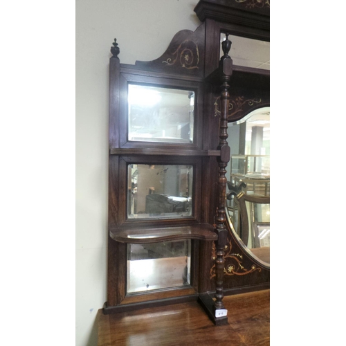 416 - Rosewood Inlaid Mirror Back Sideboard