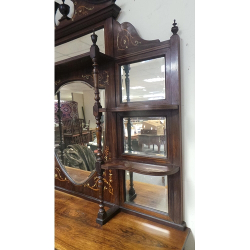 416 - Rosewood Inlaid Mirror Back Sideboard