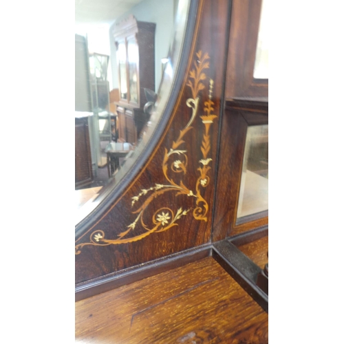 416 - Rosewood Inlaid Mirror Back Sideboard