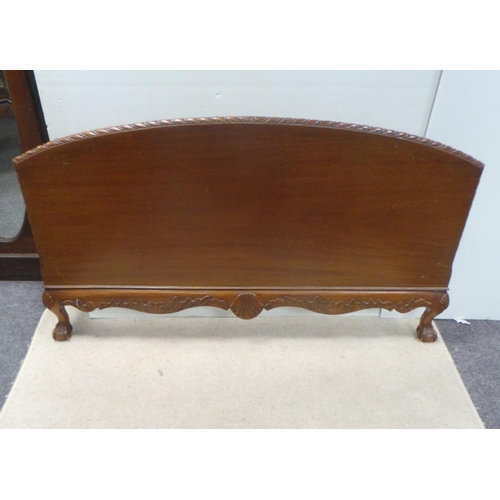 432 - Mahogany 4ft6 Bed Ends with Side Irons