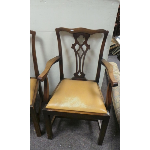 447 - Set of 6x Dining Room Chairs comprising of 4 chairs and 2 carvers