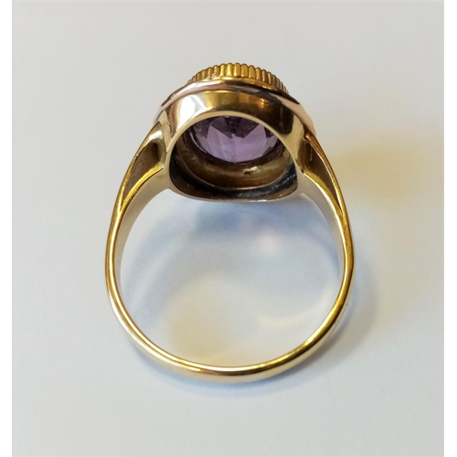 457 - Plated Ring with Amethyst type stone