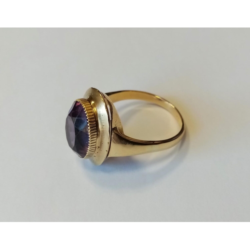 457 - Plated Ring with Amethyst type stone