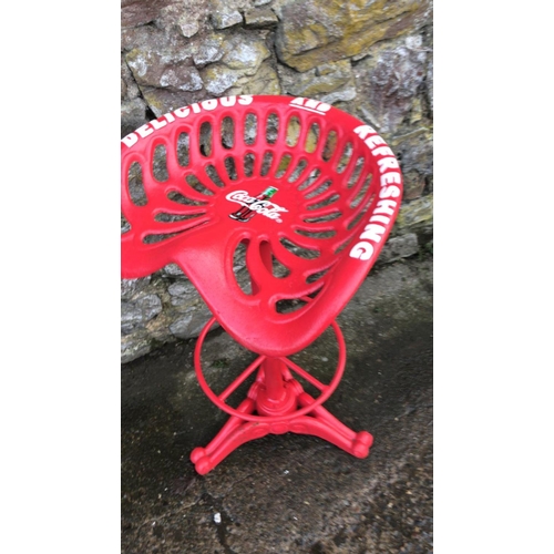 470 - Coca-Cola Tractor Seat Stool