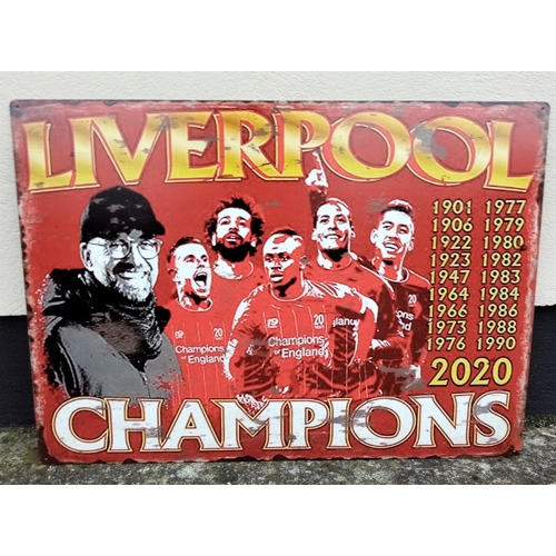 503 - Liverpool champions Vintage Style Sign (h: 50cm x w: 70cm)