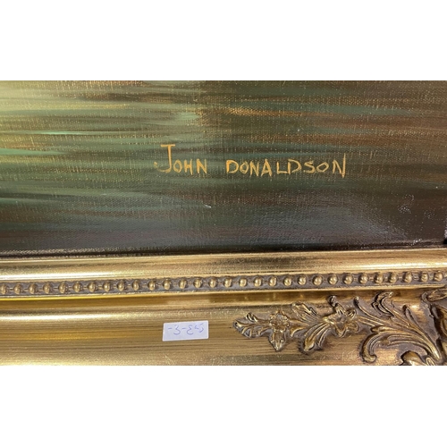 25 - Gilt Framed Oil on Canvas River Landscape 105cm long x 75cm high