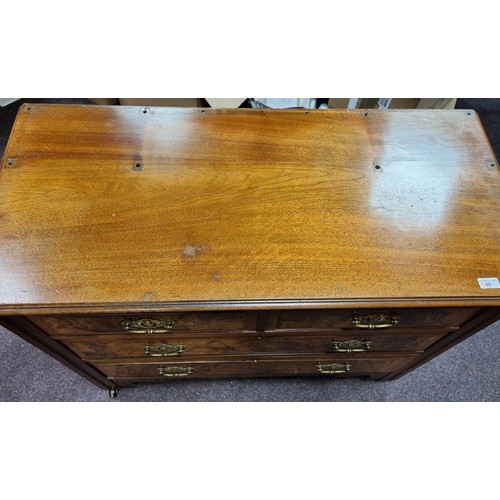 40 - Two over Three Drawer Burr Walnut dressing table base
79cm high x 106cm wide x 50cm deep
