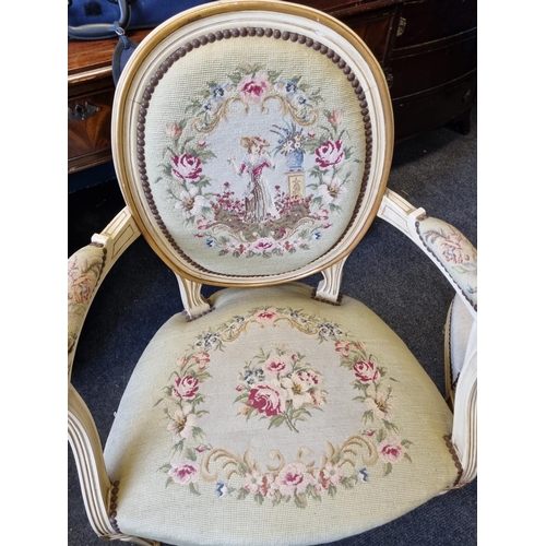 38 - Pair of Tapestry Open Armchairs