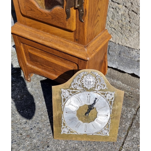 579 - Oak Grandfather Clock Case and works (as found)