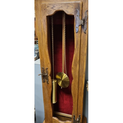 579 - Oak Grandfather Clock Case and works (as found)