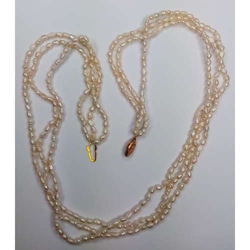 331 - 3 x Strand Seed Pearl Necklet