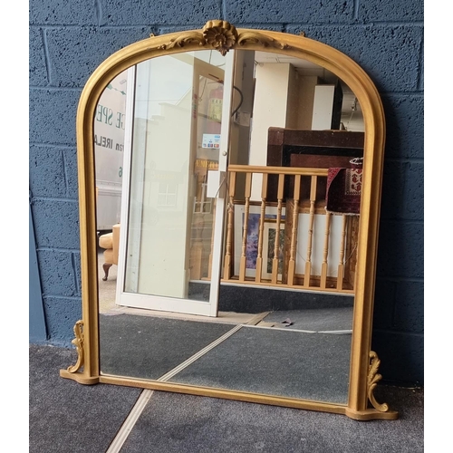 12 - Large Gilt Overmantle Mirror, 140cm high x 136.5cm wide