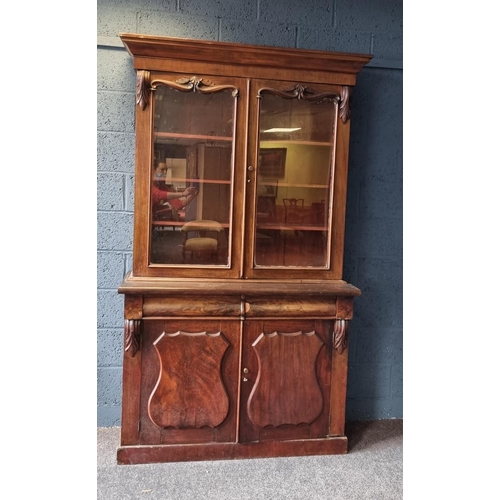 13 - Victorian Mahogany Two Door Bookcase