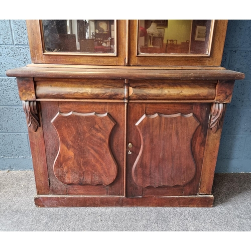 13 - Victorian Mahogany Two Door Bookcase