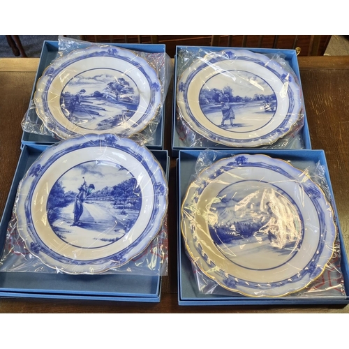 132 - Lot of 4x Boxed Royal Doulton Decorative Plates. The Golfing World Collection