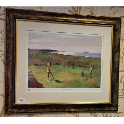 134 - Limited Edition Golfing Print, The Golf Course, North Berwick.  Sir John Lavery