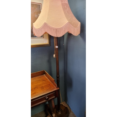 138 - Mahogany Standard Lamp and Shade