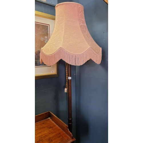 138 - Mahogany Standard Lamp and Shade