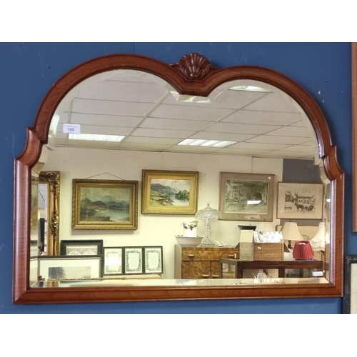 149 - Mahogany Framed Bevelled Edge Mirror