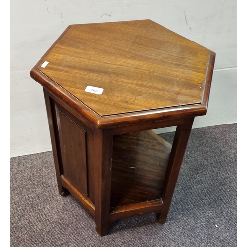 166 - Mahogany Hexagonal Plant Table

Height 54cm with 42x42cm top