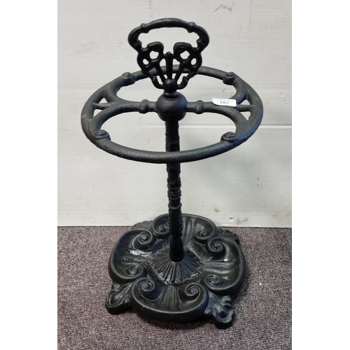 167 - Cast Iron Black Circular Umbrella Stand