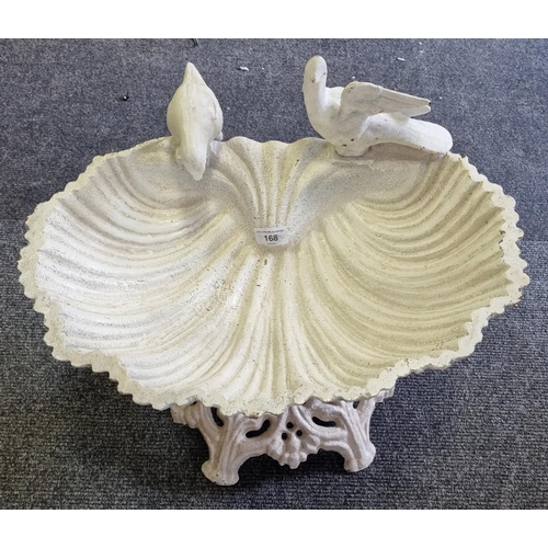 168 - Cream Low Cast Iron Bird Bath