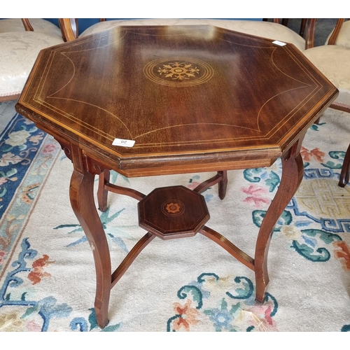 20 - Inlaid Mahogany Octagonal Window Table