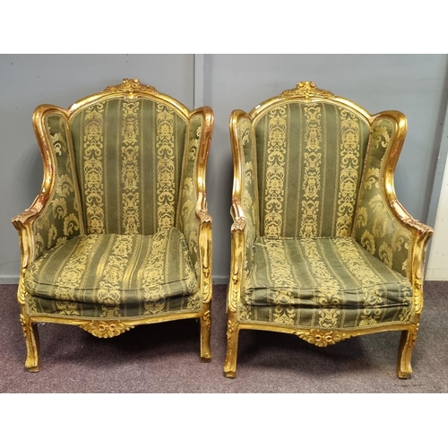 22 - Pair of Gilt Framed Lounge Chairs