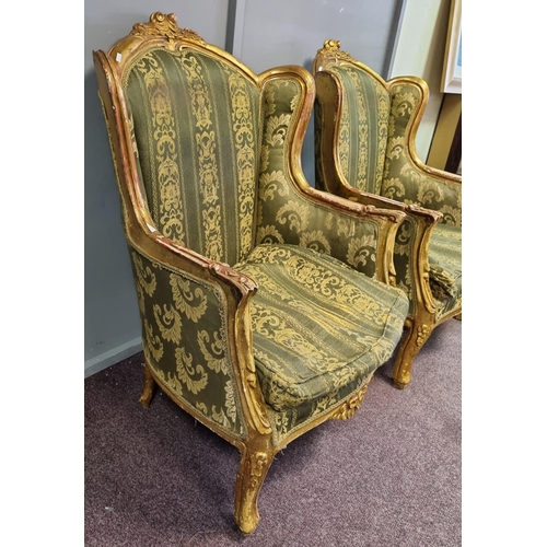 22 - Pair of Gilt Framed Lounge Chairs