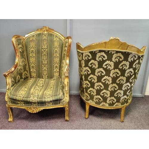 22 - Pair of Gilt Framed Lounge Chairs