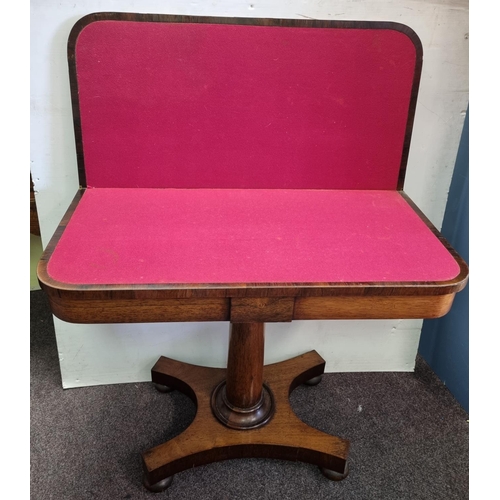 30 - Victorian Mahogany Fold Over Cardtable