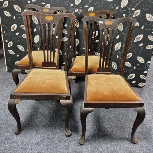 31 - Set of 4 Inlaid Wheat-Sheaf Back Chairs