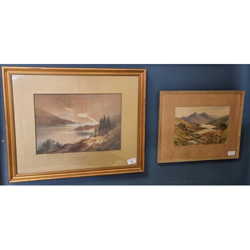 44 - Lot of 2x Framed Watercolours Loch Landscapes