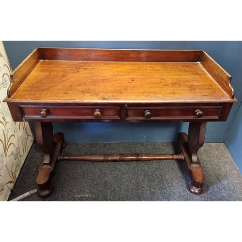 108 - Victorian Mahogany Sidetable with 2 drawers