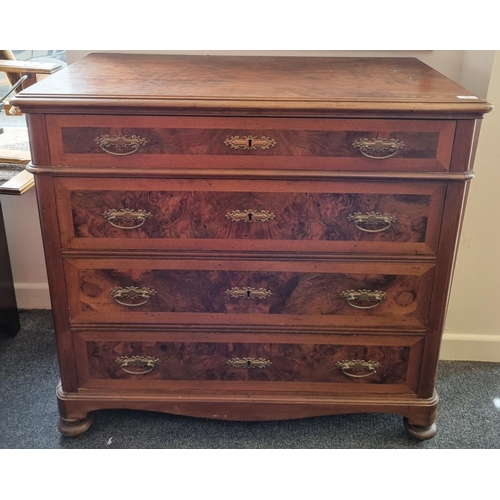 56 - Walnut 4 Drawer Chest of Drawers

Height 95cm  Width 103cm  Depth 55cm